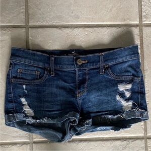 Hollister Women's Dark Blue Jean Shorts
